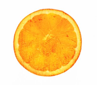 Orange slice grunge white background 