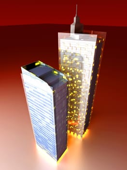 A contemporary skyscraper. 3D rendered Illustration.