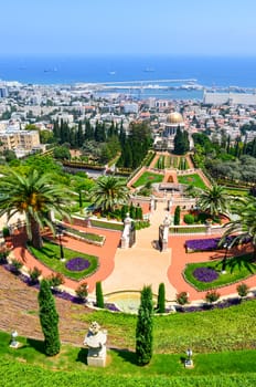 A beautiful picture of the Bahai Gardens in Haifa Israel.
