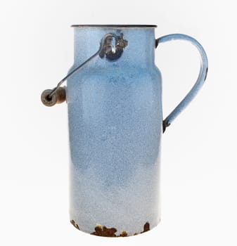 Old rusty milk can