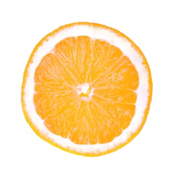 A slice of orange x-rayed.