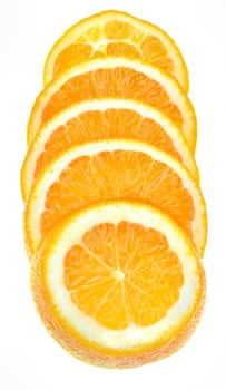 Five Orange Slices in a row.