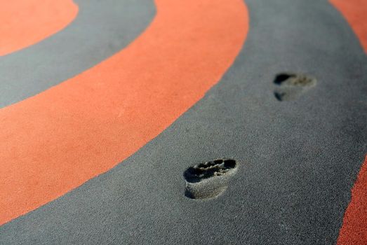 Footprints on a racetrack
