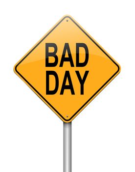 Illustration depicting a sign with a bad day concept.