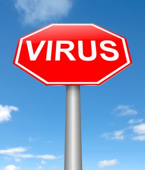 Illustration depicting a sign with a virus concept.