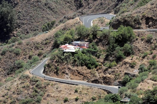 Small Village in the Mountains, in Canary Islands, Spain