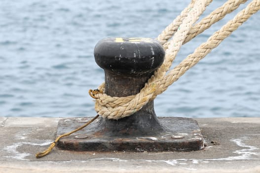 Rusty Mooring on a Pier , in Canary Islands, Spain