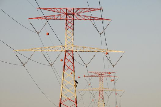 Electricity Pole over a Blue Sky in Spain