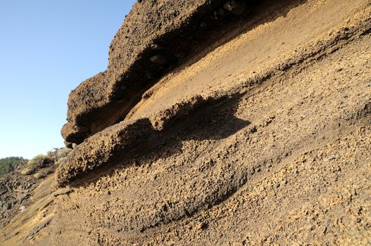 Ancient Volcanic Rocks near Volcano Teide in Tenerife, Spain