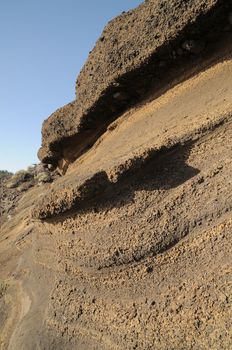 Ancient Volcanic Rocks near Volcano Teide in Tenerife, Spain