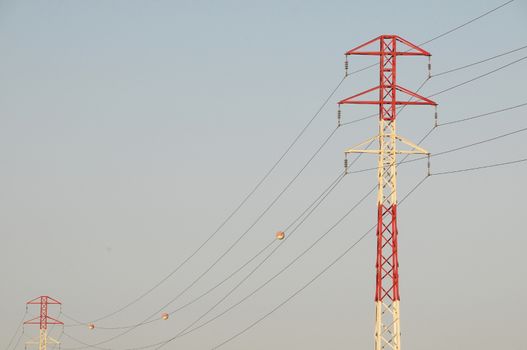 Electricity Pole over a Blue Sky in Spain