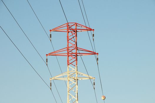 Electricity Pole over a Blue Sky in Spain