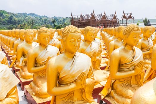 Golden Buddha at Buddha Memorial park , Nakorn nayok, Thailand.