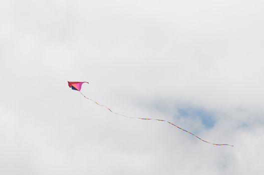 One Kite Flying over a Cloudy Sky, in Canary Islands, Spain