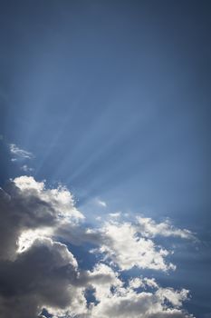 Beautiful Dramatic Storm Clouds with Silver Lining and Light Rays with Room For Your Own Text or Graphics.