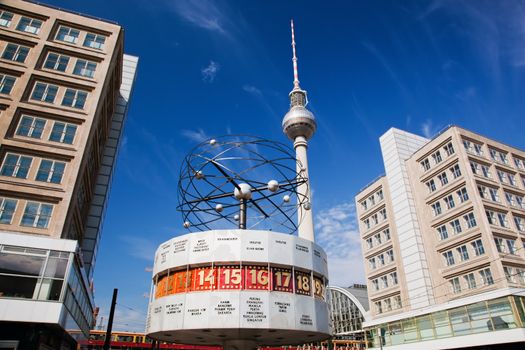 The Worldtime Clock, German Weltzeituhr at Alexanderplatz in Berlin, Germany