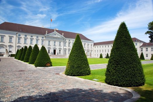 Schloss Bellevue, the Presidential palace in Berlin, Germany. Garden view
