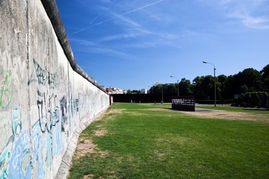 Berlin Wall Memorial with graffiti. The Gedenkstatte Berliner Mauer 