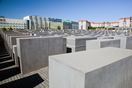 Memorial to the Murdered Jews of Europe. The Holocaust Memorial in Berlin, Germany