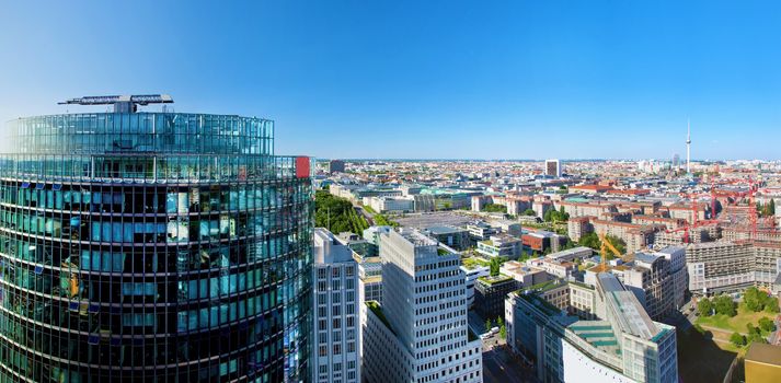 Berlin panorama. Top view on Television Tower, Berlin Catherdral - German Berliner Dom