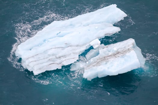 Glacier splinters aground. Arctic Northern island Novaya Zemlya