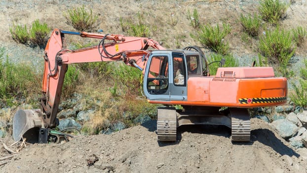 Excavator on construction site