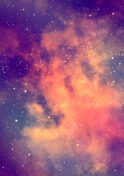Far being shone nebula and star field against space. Elements of this image furnished by NASA.