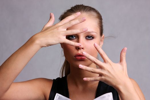 Closeup portrait of an attractive woman