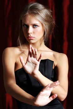 Portrait of young beautiful blond woman