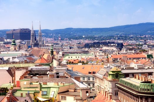 top view on the historical center of Bratislava, Slovakia