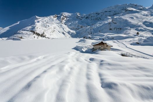 Beautiful view over mountains in the Swiss Alps. Titlis, Switzerland.