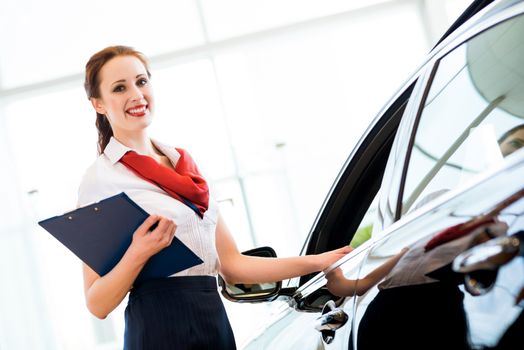 portrait of a young woman in a showroom consultant