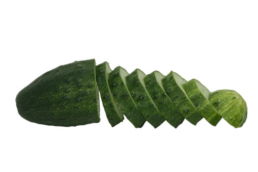 fresh raw  cucumber isolated on white background 