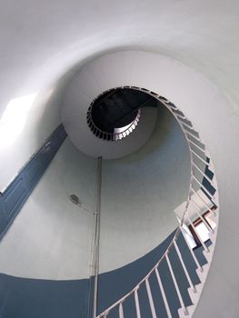 dynamic view of high lighthouse staircas, Mamalipuram, India