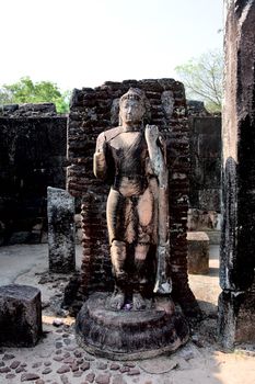 Ancient Buddha statue  in Polonnaruwa - vatadage temple, UNESCO World Heritage Site in Sri Lanka 