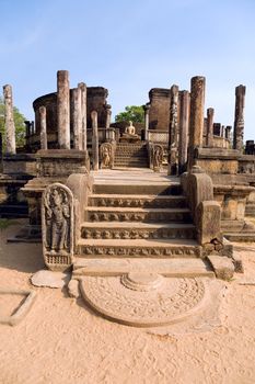 ancient Polonnaruwa temple - medieval capital of Ceylon,UNESCO World Heritage Site 
