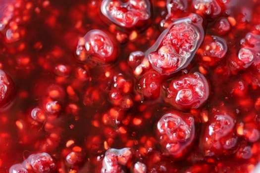 Homemade raspberry jam close-up