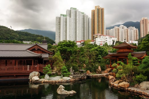 Chinese style park in city