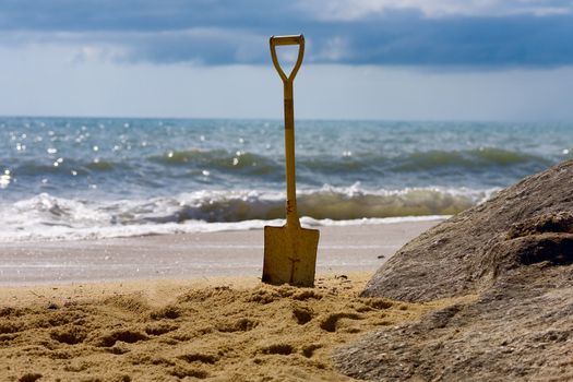 rust Shove force into Sand  on the beach