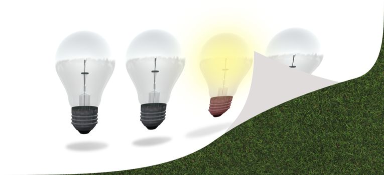 conceptual digital light bulb design  made in 3d software