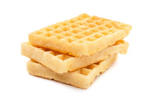 Belgian waffels. Close up. Isolated