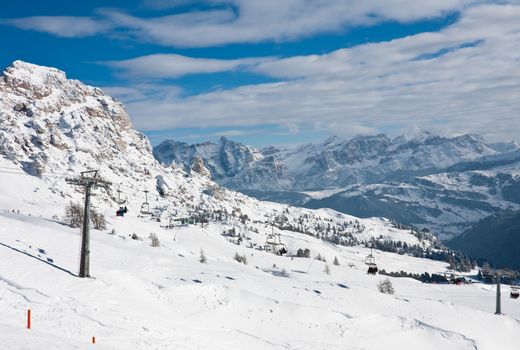 Ski resort of Selva di Val Gardena, Italy