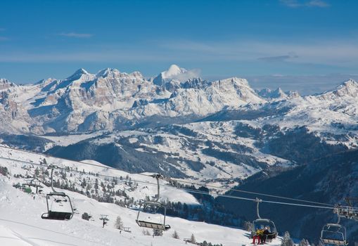 Ski resort of Selva di Val Gardena, Italy