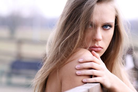Beautiful young woman. Outdoor portrait