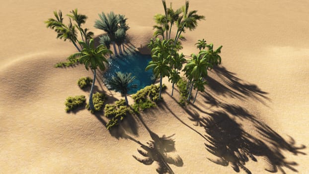 Oasis in the desert made i 3d software