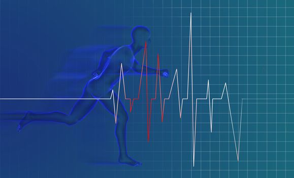 3d rendered anatomy illustration of a running man