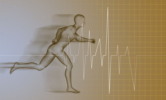 3d rendered anatomy illustration of a running man