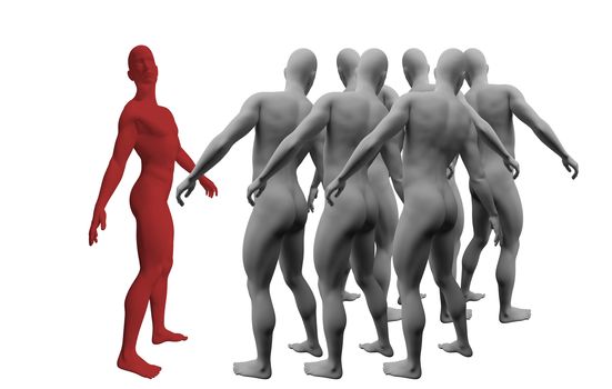 Standing Out From The Crowd made in 3d software