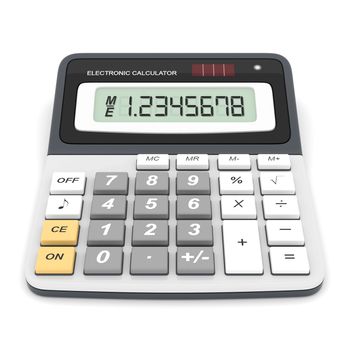 Modern office calculator on a white background