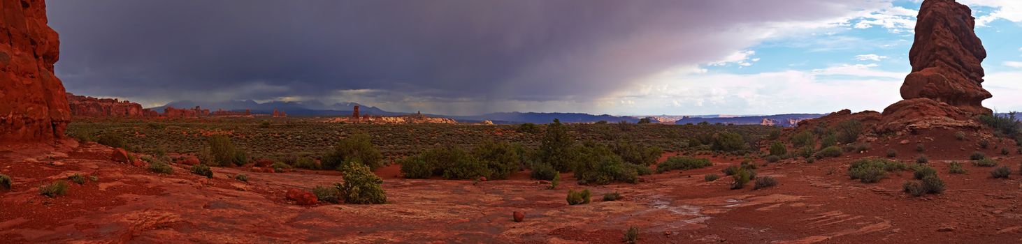 Red Desert after the Storm, panorama, Arches National Park, Utah, USA